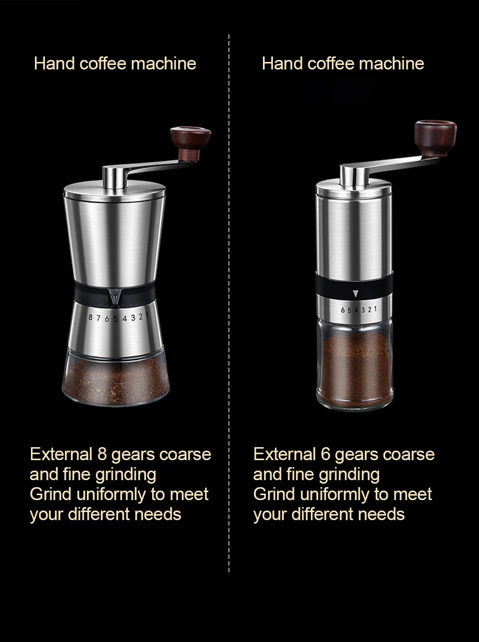 Manual Coffee Grinder Portable Grinder Home Outdoor Travel High Quality Hand Crank Coffee Grinder Adjustable Grind Grinding Tool