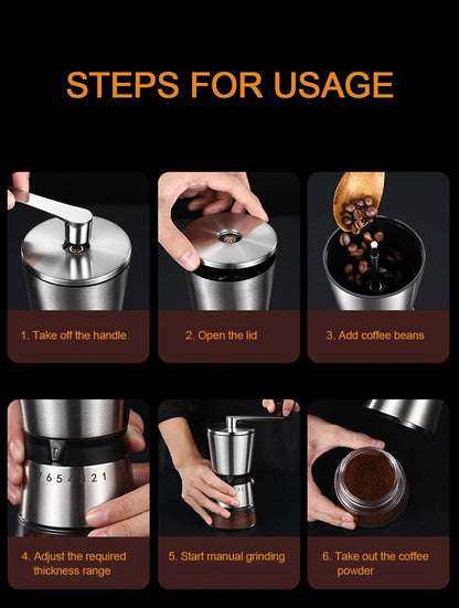 Manual Coffee Grinder Portable Grinder Home Outdoor Travel High Quality Hand Crank Coffee Grinder Adjustable Grind Grinding Tool