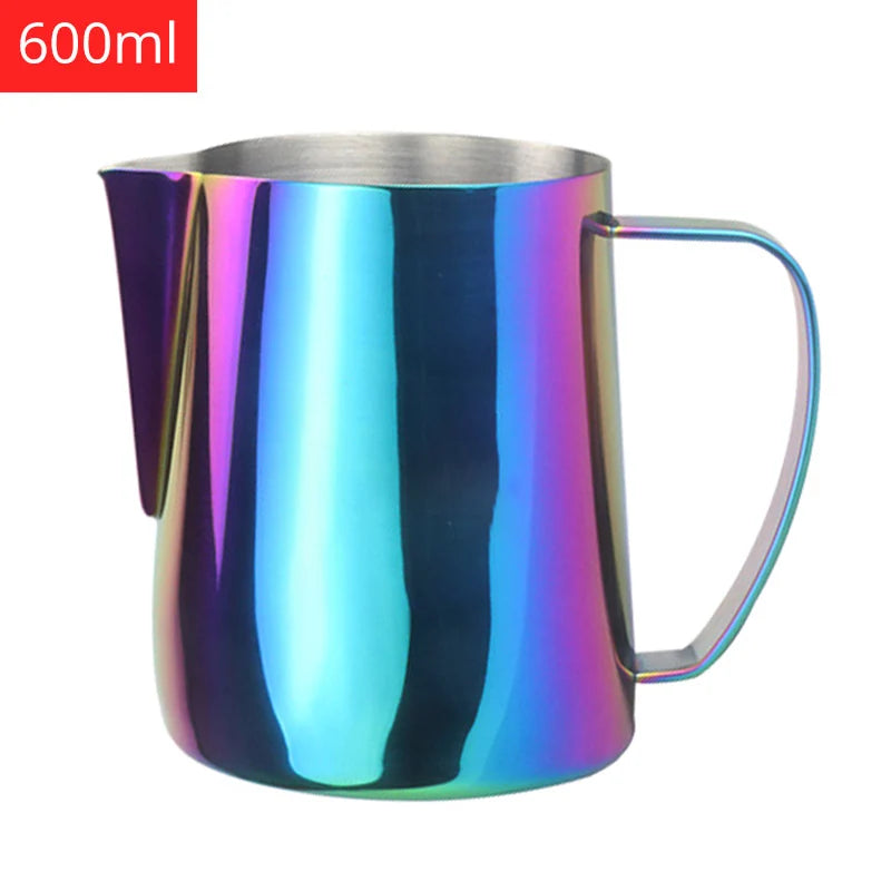 Coffee Milk Steaming Frothing Pitcher Stainless Steel Non-Stick Milk Jug Pull Flower Cup Perfect For Coffee Cappuccino Latte Art