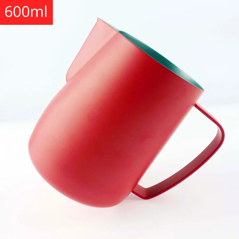 Coffee Milk Steaming Frothing Pitcher Stainless Steel Non-Stick Milk Jug Pull Flower Cup Perfect For Coffee Cappuccino Latte Art