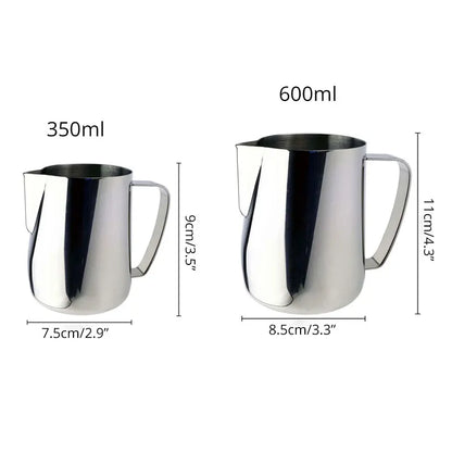 Coffee Milk Steaming Frothing Pitcher Stainless Steel Non-Stick Milk Jug Pull Flower Cup Perfect For Coffee Cappuccino Latte Art