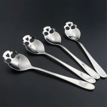 Novelty Spoon Fashion Stainless Steel Skull Shape Coffee Sugar Tableware Kitchen Teaspoon Spoon Dessert Gothic Funny Filter