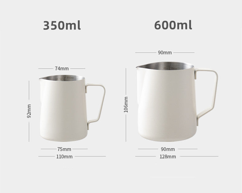 Coffee Milk Frothing Pitcher Jug 304 Stainless Steel With Scale Latte Steam Coffee Paint Process Kitchen Cafe Accessories