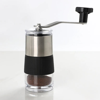 Mini Hand Shake Manual Grinding Convenient Stainless Steel Ceramic Core Coffee Bean Grinder Visual Coffee Machine