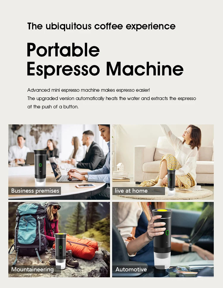 Portable Coffee Espresso Maker Machine Cafe Portable Capsule Coffee Machine 3 In1 Electric Grinder Travel Coffee Handy Espresso