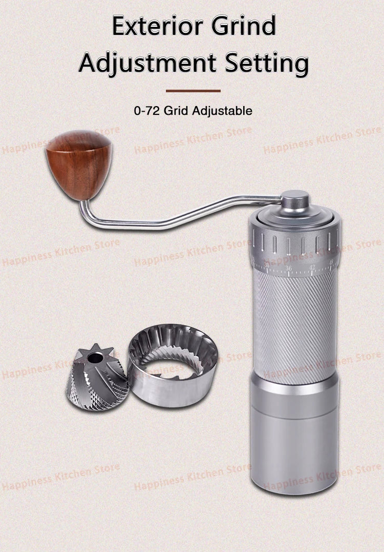 Manual Espresso Grinder Ghost Burr Hand Grinder 48MM Burr Grinder Stainless Steel Coffee Mill