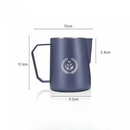 Coffee Milk Frothing Pitcher Jug 304 Stainless Steel With Scale Latte Steam Coffee Paint Process Kitchen Cafe Accessories