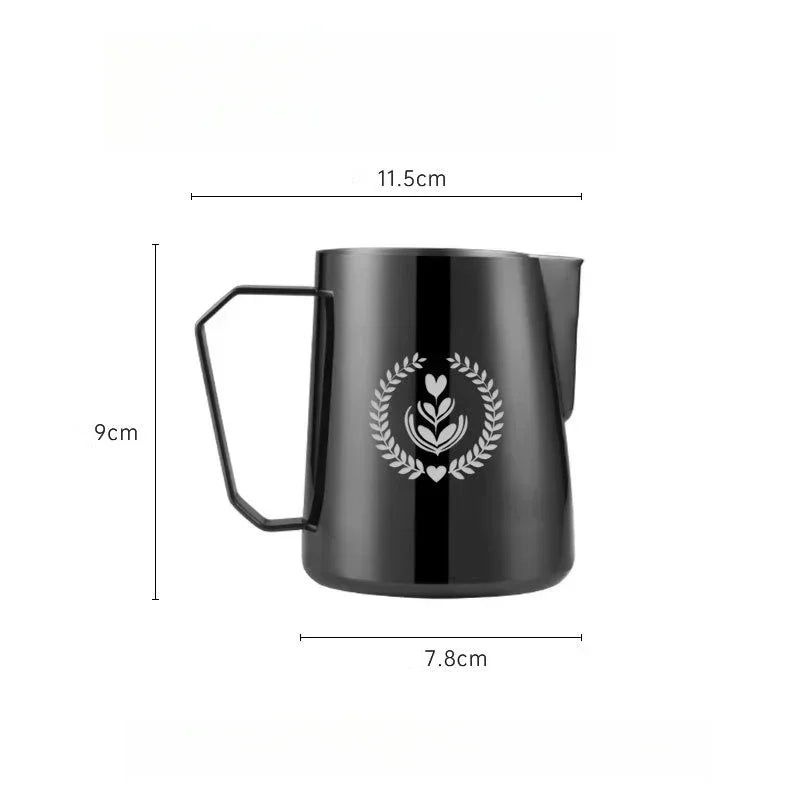 Coffee Milk Frothing Pitcher Jug 304 Stainless Steel With Scale Latte Steam Coffee Paint Process Kitchen Cafe Accessories