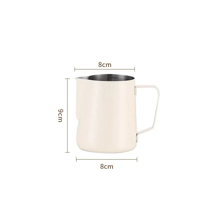 Coffee Milk Frothing Pitcher Jug 304 Stainless Steel With Scale Latte Steam Coffee Paint Process Kitchen Cafe Accessories