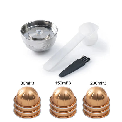 Stainless Steel Refillable Capsule Filter For Nespresso Vertuo Next Pop Vertuoline Coffee Maker Reusable Alumium Coffee Pods