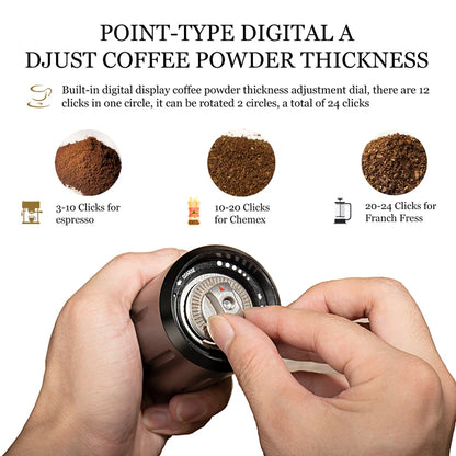 IKAPE Manual Mini Coffee Grinder, Premium Hand Espresso Grinder with Conical Hexagonal Burr, Portable Coffee Grinder, Adjustable