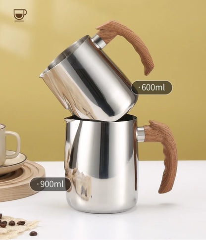 Coffee Milk Frothing Pitcher Jug 304 Stainless Steel With Scale Latte Steam Coffee Paint Process Kitchen Cafe Accessories