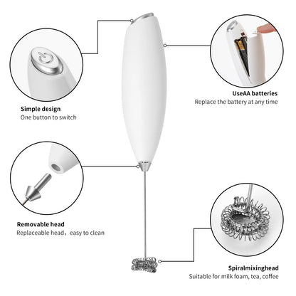 1PC Electric Egg Beater Milk Frother Wireless Handheld Coffee Cappuccino Frother Household Mini Whisk Mixer