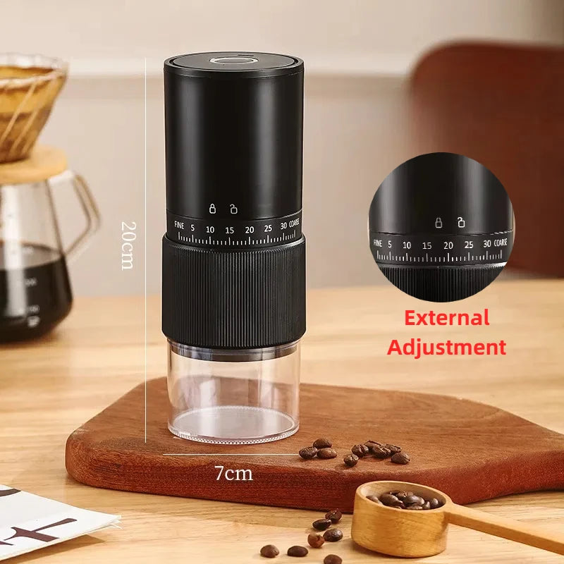 New Portable Electric Coffee Bean Grinder Household 1000mAh 30 Gears Externally Adjustable Coffee Machine Rechargeable Grinders