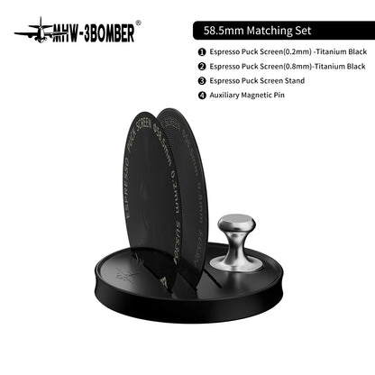 MHW-3BOMBER 51/53/58.5mm Espresso Puck Screen 0.8/0.2mm Thickness Stainless Steel Reusable Coffee Filter Coffee Tools