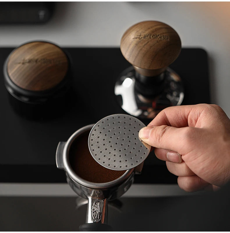 MHW-3BOMBER 51/53/58.5mm Espresso Puck Screen 0.8/0.2mm Thickness Stainless Steel Reusable Coffee Filter Coffee Tools