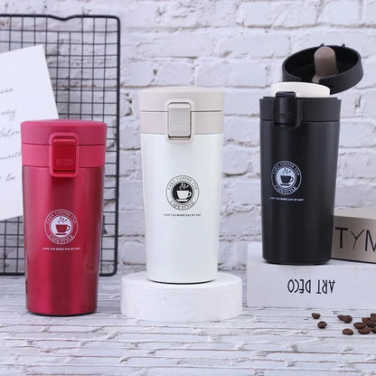 0.5L Thermal Mug Double Wall 304 Stainless Steel Coffee Cup Tea Vacuum Flask Thermos Water Bottle Leak-proof Thermos Mug Coffee