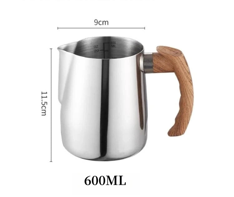 Coffee Milk Frothing Pitcher Jug 304 Stainless Steel With Scale Latte Steam Coffee Paint Process Kitchen Cafe Accessories