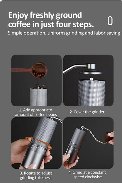 Manual Coffee Grinder High Quality CNC Stainless Steel 5/6/7 Core Grinding Core Home Adjustable Portable Coffee Grinding Tools