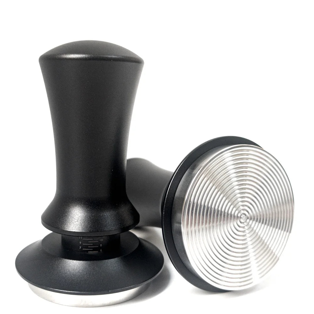 Coffee Tampers 15lb Spring Loaded Coffee Tamper Ripple Base Aluminum Self Leveling Espresso Tamper Coffeeware 51mm 53mm 58mm