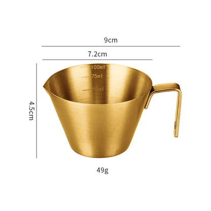 100ml Stainless Steel Espresso Measuring Cup with Scale V-Shaped Spout Coffee Measuring Jug Professional Milk Pitcher