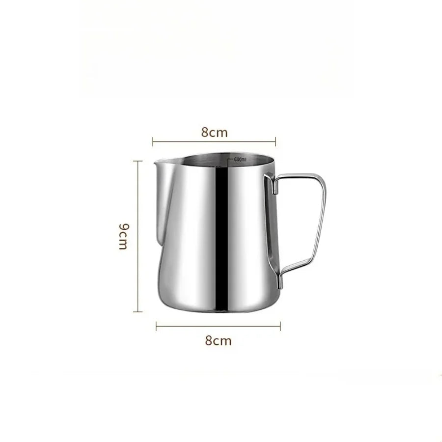 Coffee Milk Frothing Pitcher Jug 304 Stainless Steel With Scale Latte Steam Coffee Paint Process Kitchen Cafe Accessories