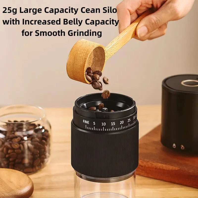 New Portable Electric Coffee Bean Grinder Household 1000mAh 30 Gears Externally Adjustable Coffee Machine Rechargeable Grinders