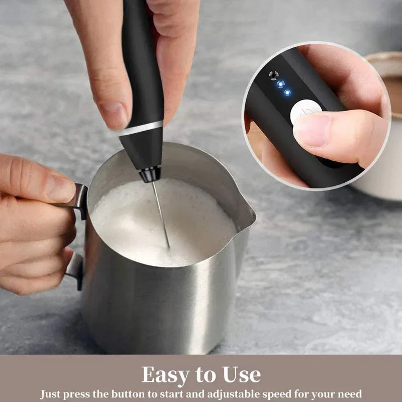 Portable Electric Milk Frothers Handheld Blender Cappuccino Cream Egg Beater Food Blender USB Mini Coffee Maker Whisk Mixer