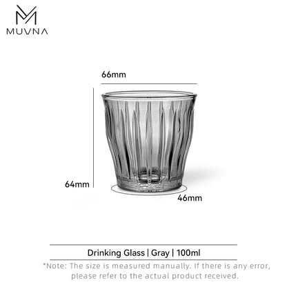 MUVNA Glass Coffee Cup 100ml 160ml 220ml 320ml Espresso Cups Coffee Accessories Anti-Scald Coffee Mugs Glass Transparent Gray