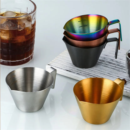 100ml Stainless Steel Espresso Measuring Cup with Scale V-Shaped Spout Coffee Measuring Jug Professional Milk Pitcher