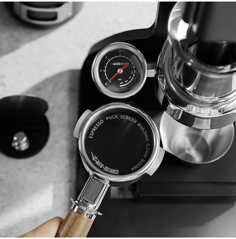 MHW-3BOMBER 51/53/58.5mm Espresso Puck Screen 0.8/0.2mm Thickness Stainless Steel Reusable Coffee Filter Coffee Tools