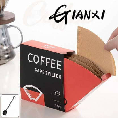 Coffee Filter Paper Handmade Coffee Special Cone-Shape Filter Paper Environmentally Friendly Log Pulp Coffee Brewing Filter Bag