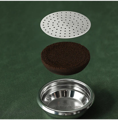 MHW-3BOMBER 51/53/58.5mm Espresso Puck Screen 0.8/0.2mm Thickness Stainless Steel Reusable Coffee Filter Coffee Tools