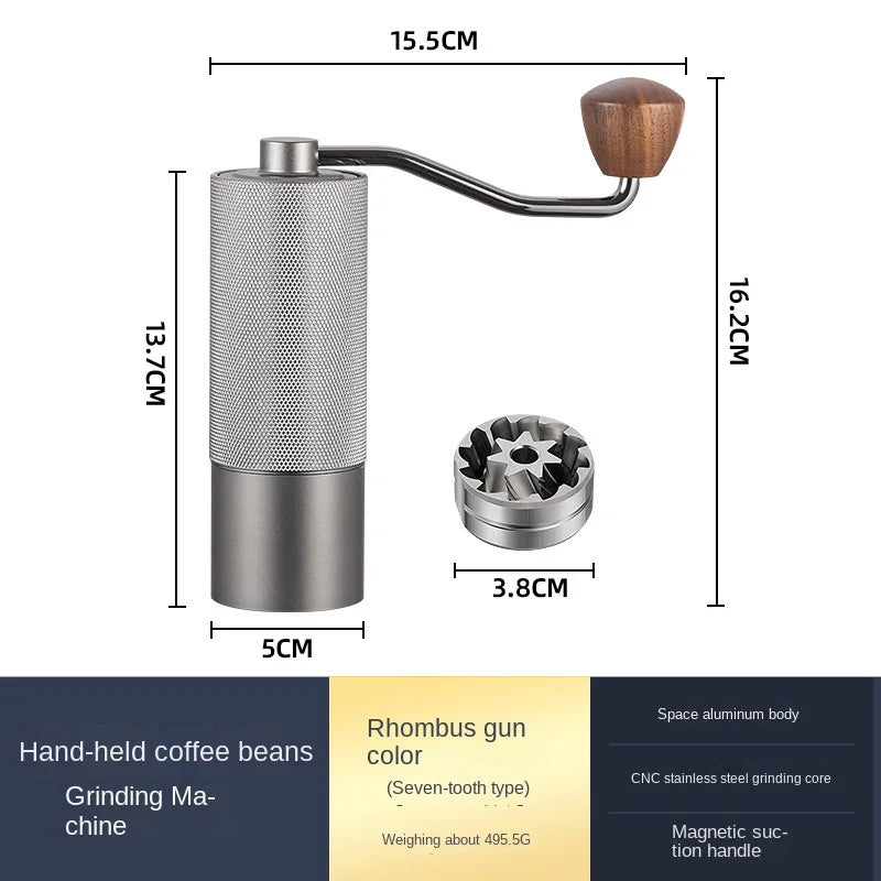 Manual Coffee Grinder with Stainless Steel Grinding Core All Metal Body Hand Brewed Coffee Portable Coffee Accessories