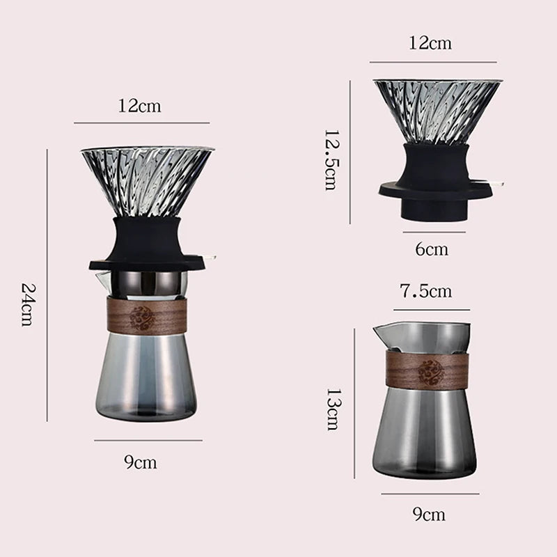 Immersion Coffee Dripper Switch Pour Over Dripper Immersion Dripper Switch Coffee Maker Glass Coffee Filters V02 Set