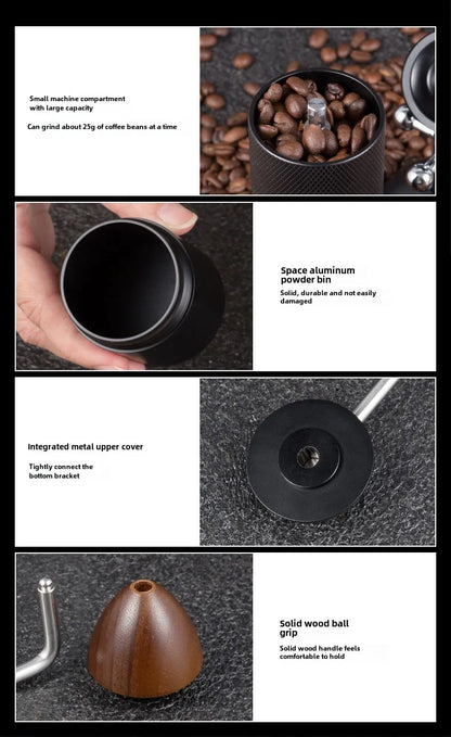 Manual coffee grinder machin manual espresso burr hibrew electric itop grinder espresso stainless steel  portable