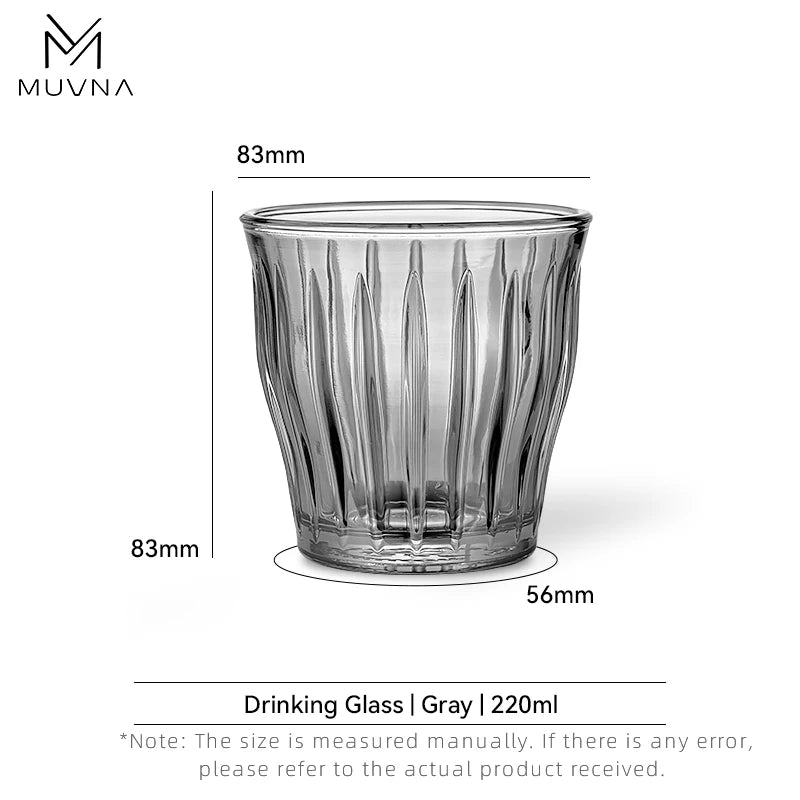 MUVNA Glass Coffee Cup 100ml 160ml 220ml 320ml Espresso Cups Coffee Accessories Anti-Scald Coffee Mugs Glass Transparent Gray