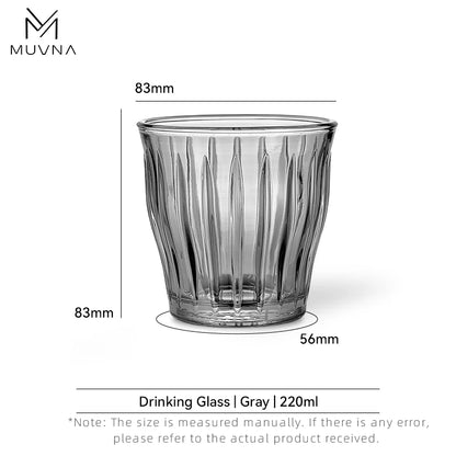 MUVNA Glass Coffee Cup 100ml 160ml 220ml 320ml Espresso Cups Coffee Accessories Anti-Scald Coffee Mugs Glass Transparent Gray