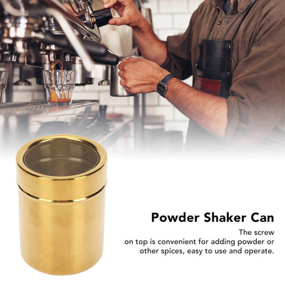 Powder Shaker Stainless Steel Rust Resistance Gold Fine Mesh Powder Sugar Shaker for Kitchen