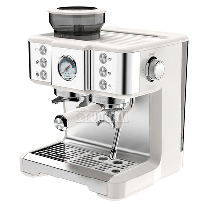 Electric Espresso Machine Italian Coffee Maker Machine Double Boiler Heater with Coffee Grinding Beans Maquina De Café