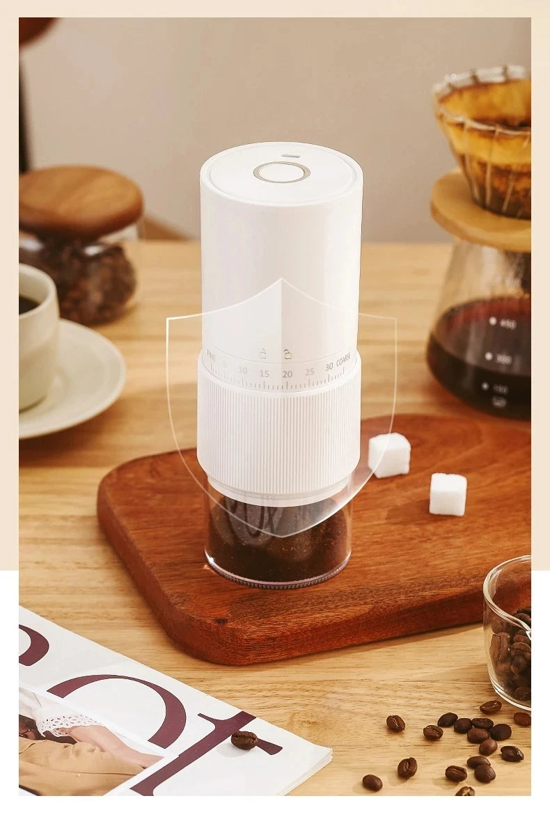 New Portable Electric Coffee Bean Grinder Household 1000mAh 30 Gears Externally Adjustable Coffee Machine Rechargeable Grinders