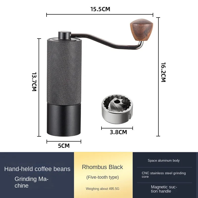 Manual Coffee Grinder with Stainless Steel Grinding Core All Metal Body Hand Brewed Coffee Portable Coffee Accessories