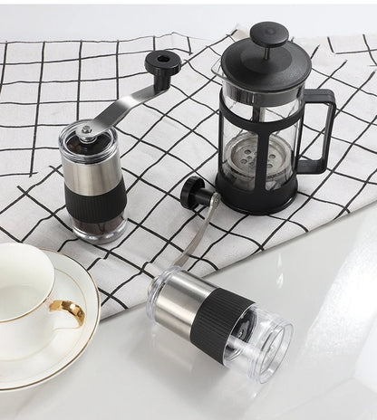 Mini Hand Shake Manual Grinding Convenient Stainless Steel Ceramic Core Coffee Bean Grinder Visual Coffee Machine