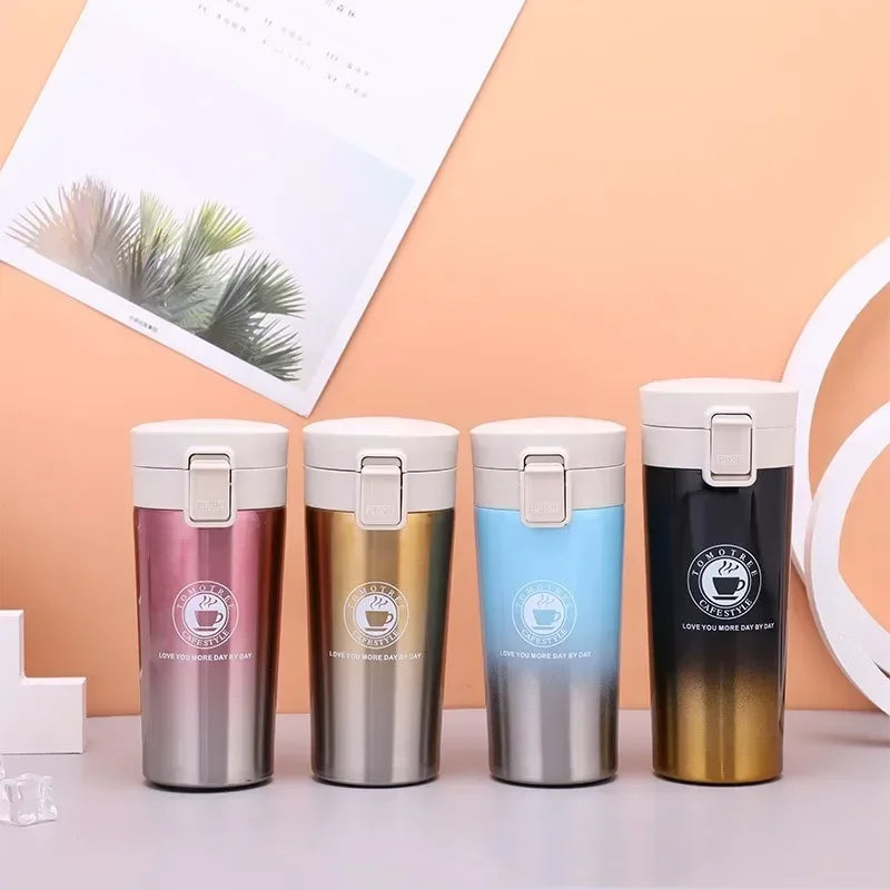 0.5L Thermal Mug Double Wall 304 Stainless Steel Coffee Cup Tea Vacuum Flask Thermos Water Bottle Leak-proof Thermos Mug Coffee