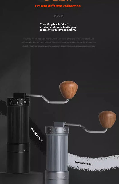 MUVNA GM2 Adjustable Manual Coffee Grinder-Hand Coffee Grinder with Stainless Steel 44mm Conical Burr Portable Coffee Grinder