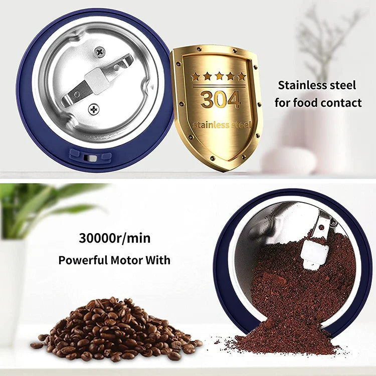 Coffee Bean Grinder Electric Kitchen Cereal Chopper New Gift 8 Blade Coffee Grinder Portable Baby Food Maker Washable Blender