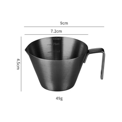 100ml Stainless Steel Espresso Measuring Cup with Scale V-Shaped Spout Coffee Measuring Jug Professional Milk Pitcher