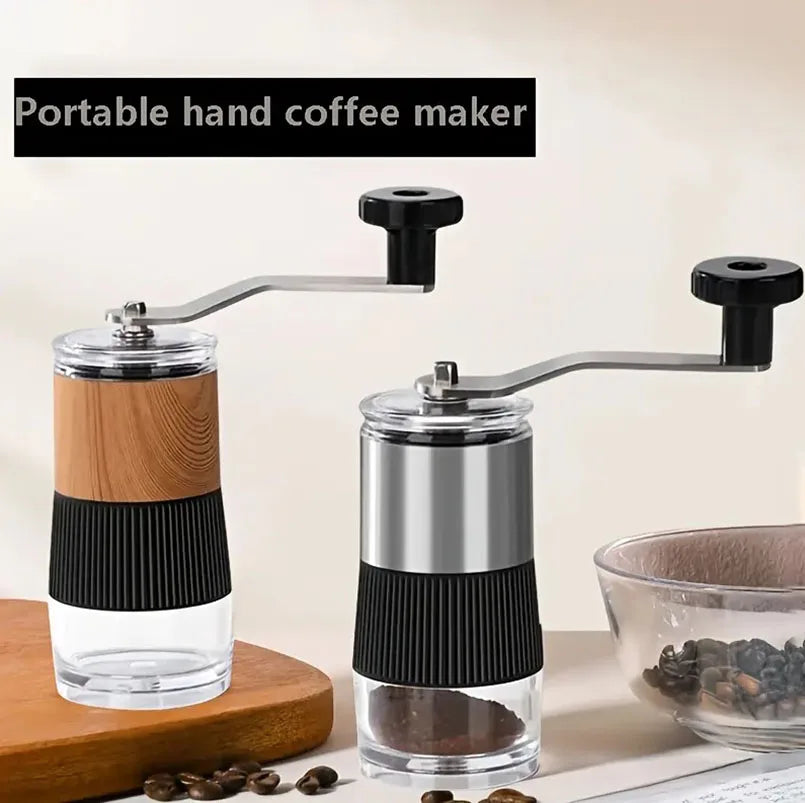 Mini Hand Shake Manual Grinding Convenient Stainless Steel Ceramic Core Coffee Bean Grinder Visual Coffee Machine