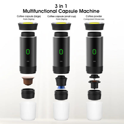 Portable Coffee Espresso Maker Machine Cafe Portable Capsule Coffee Machine 3 In1 Electric Grinder Travel Coffee Handy Espresso