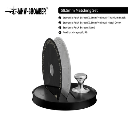 MHW-3BOMBER 51/53/58.5mm Espresso Puck Screen 0.8/0.2mm Thickness Stainless Steel Reusable Coffee Filter Coffee Tools